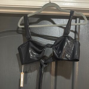 Elegant Onyx Black Women's Bikini Top